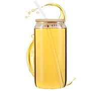 Bicchiere con tappo | Contenitore per bere da 473 ml trasparente impermeabile e riutilizzabile - da latte ghiacciato bicchiere da caffè con coperchio | per adulti adolescenti birra latte, succo