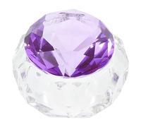 Bicchiere Crystal per Nail Art in Vetro Trasparente con Coperchio | Modellazione Irregolare Porpora, per Miscelare Polveri , Accessorio per Manicure