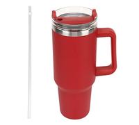Bicchiere d’acqua da 40 once in acciaio inox con isolamento sottovuoto, manico e cannuccia; tazza da viaggio isolante che mantiene le bevande calde o fredde; bottiglia a tenuta (Stile 1)