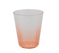Bicchiere da 10 cm, in plastica, con scanalature, per la primavera e l'estate, colore: arancione trasparente