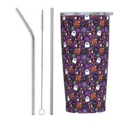 Bicchiere da 20 once con coperchio e cannuccia, Halloween Sweet Candy isolato Tumbler tazze in acciaio inox, tazza da caffè personalizzata tazza da viaggio bottiglia d'acqua