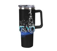 Bicchiere da 40 once con manico e cannuccia, grande bicchiere in acciaio inossidabile con isolamento sottovuoto, tazza da caffè freddo, bottiglia d'acqua, tazza da viaggio, goccia d'acqua, ti amo, mo