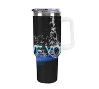Bicchiere da 40 once con manico e cannuccia, grande bicchiere in acciaio inossidabile con isolamento sottovuoto, tazza da caffè freddo, bottiglia d'acqua, tazza da viaggio, goccia d'acqua, ti amo, mo