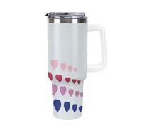 Bicchiere da 40 once per San Valentino con manico e cannuccia, regali di compleanno per moglie, fidanzata, sposa, tazza da viaggio in acciaio inossidabile, bottiglia d'acqua, amore, motivo a cuore co
