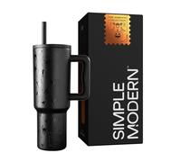 Bicchiere da 40 oz moderno e semplice per Halloween con manico e cannuccia | Tazza da viaggio con isolamento a prova di perdite in acciaio inossi