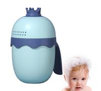 - Bicchiere da bagno - sciacquone a cascata, lavaggio ergonomico dei cartoni animati per bambini bagnanti, trattiene l'acqua dal viso, beccuccio per shampoo senza