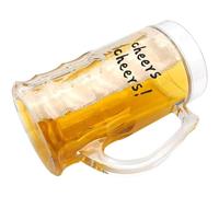 Bicchiere da birra a doppio strato, riutilizzabile, 450 ml, creativo, a doppio strato, per l'estate, adatto per uso interno ed esterno, sudore