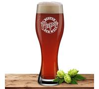 Bicchiere da birra con scritta in lingua tedesca "Bester Papa der Welt", da 0,5 l, con incisione laser, regalo per la festa del papà, compleanno, Natale, motivo: sigillo