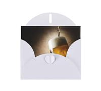 Bicchiere da birra con stampe bianche, biglietti di auguri 15,2 x 10,2 cm con busta, perfetti per scrivere saluti e note di ringraziamento