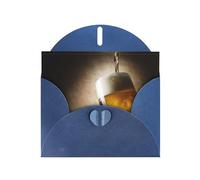 Bicchiere da birra con stampe blu, biglietti di auguri 15,2 x 10,2 cm con busta, perfetti per scrivere saluti e note di ringraziamento