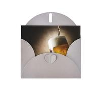 Bicchiere da birra con stampe grigie, biglietti di auguri 15,2 x 10,2 cm con busta, perfetti per scrivere saluti e note di ringraziamento