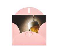 Bicchiere da birra con stampe rosa, biglietti di auguri 15,2 x 10,2 cm, con busta, perfetti per scrivere saluti e note di ringraziamento
