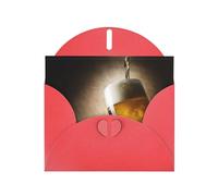 Bicchiere da birra con stampe rosse biglietti di auguri 15,2 x 10,2 cm con busta, perfetti per scrivere saluti e note di ringraziamento