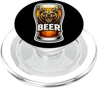 Bicchiere da birra divertente con corna di cervo, combinazione di giochi di parole PopSockets PopGrip per MagSafe