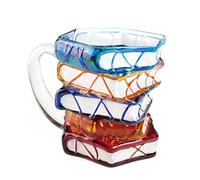 Bicchiere da caffè - 12 oz Colorful Heat-Resistant Glass Cup for Hot and Cold Beverages, Easy Grip with Transparent Design for Tea, Milk, Juice, Water, Ideal for Book Lovers, Readers, Librarians, Dorm