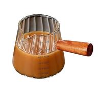 Bicchiere da caffè espresso con scala trasparente e manico in legno, per latte, caffè, sciroppo, versamento ergonomico