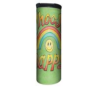 Bicchiere da caffè isolato - Tazza da caffè a doppia parete in acciaio inox con coperchio richiudibile - Tazza da viaggio da 481,9 g si adatta perfettamente ai portabicchieri - Choose Happy