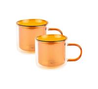 Bicchiere da cappuccino a doppia parete con manico CHiATO, 2 x 250 ml
