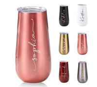 Bicchiere Da Champagne Personalizzato Da 180 Ml, Bicchiere Da Vino Termico Da Viaggio Per Il Weekend Di Addio Al Nubilato, Flûte Senza Stelo In Acciaio Inossidabile Per Feste In Piscina(Dark Pink)