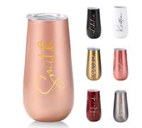 Bicchiere Da Champagne Personalizzato Da 180 Ml, Bicchiere Da Vino Termico Da Viaggio Per Il Weekend Di Addio Al Nubilato, Flûte Senza Stelo In Acciaio Inossidabile Per Feste In Piscina(Pink)