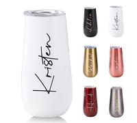 Bicchiere Da Champagne Personalizzato Da 180 Ml, Bicchiere Da Vino Termico Da Viaggio Per Il Weekend Di Addio Al Nubilato, Flûte Senza Stelo In Acciaio Inossidabile Per Feste In Piscina(White)