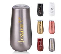 Bicchiere Da Champagne Personalizzato Da 180 Ml, Bicchiere Da Vino Termico Da Viaggio Per Il Weekend Di Addio Al Nubilato, Flûte Senza Stelo In Acciaio Inossidabile Per Feste In Piscina(Silver)