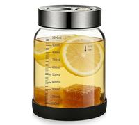 Bicchiere da fermentazione con coperchio, 1 l con valvola di fermentazione, contenitore Kimchi con coperchio ermetico a prova di perdite, vetro kefir per cetriolo, cetriolo per fermentazione e