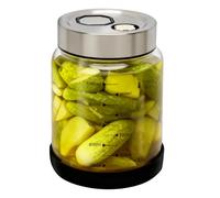 Bicchiere da fermentazione con coperchio, 1 l, grande vetro per fermentazione con valvola di sfiato, per la fermentazione per kimchi, crauti, starter lievito naturale