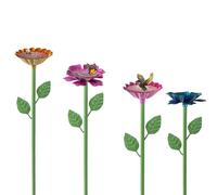 Bicchiere da giardino, 4 pezzi, mangiatoia a forma di fiore e farfalla | Stazione di idratazione per esterni, cortile, terrazza, ponte, fattoria di farfalla, laghetto e