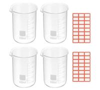 Bicchiere da laboratorio, Becher in vetro borosilicato resistente al calore da 5 ml, confezione 4 misurini graduati cucina laboratorio(600ml)