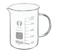 Bicchiere da laboratorio in vetro borosilicato, Bicchiere in vetro graduato borosilicato con beccuccio for manico, dimensioni multiple for cucina da laboratorio(600ml)