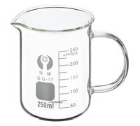 Bicchiere da laboratorio in vetro borosilicato, Bicchiere in vetro graduato borosilicato con beccuccio for manico, dimensioni multiple for cucina da laboratorio(250ml)