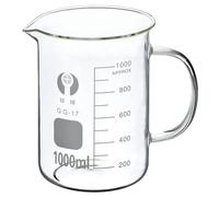 Bicchiere da laboratorio in vetro borosilicato, Bicchiere in vetro graduato borosilicato con beccuccio for manico, dimensioni multiple for cucina da laboratorio(1000ml)