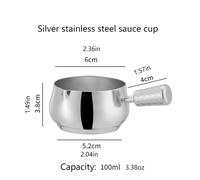 Bicchiere da latte in acciaio inossidabile da 100 ml/3,5 oz, da caffè, bicchiere da latte con , misurino da caffè, da espresso, misurino da latte a bocca per bar, per estrazione, pentolino per salse