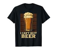 Bicchiere da Pinta con Scritta I Can't Quit Beer Maglietta
