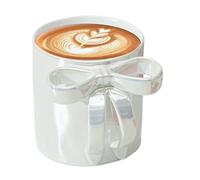 Bicchiere da tè in ceramica estetica con manico con impugnatura ergonomica, tazze da caffè in ceramica con manico dorato, tazza in ceramica con manico grande, multiuso per bevande al latte e cacao