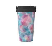 Bicchiere da viaggio in acciaio inox con frammenti di cristallo pastello per acqua calda e fredda