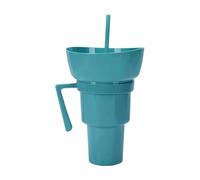 Bicchiere da Viaggio | Tazza Da Bevanda Con Ciotola Portasnack | Tazza da Esterno con Manico per Popcorn adatta per Cinema Dessert Picnic Auto Soggiorno Bambini Adulti Campeggio