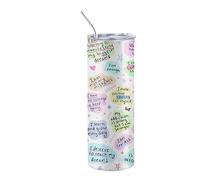 Bicchiere da viaggio, tazza termica da 890 ml con citazioni ispiratrici, bicchiere isolante ergonomico per campeggio, guida, scuola, caffè, succo, tè, palestra, bevande