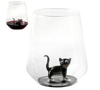 Bicchiere da vino a forma di gatto, 500 ml, trasparente, bicchieri di vetro per whisky, vino, birra, elegante regalo per feste di compleanno, casa, cucina, bar, stoviglie per il Ringraziamento, San