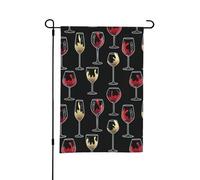 Bicchiere da vino, bandiera estiva da giardino bifacciale da 12x18 pollici per esterni