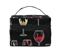 Bicchiere da vino, borsa da viaggio per il trucco da donna, grande organizer per cosmetici