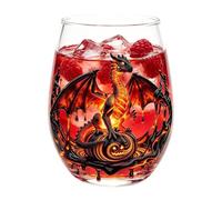 Bicchiere da vino da 400 ml per Halloween senza stelo con drago | Bicchieri di vetro per feste di compleanno, matrimoni, whisky, cucina, Ringraziamento, birra, casa, bar, ufficio