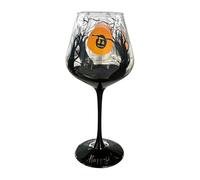 Bicchiere da vino dipinto a mano per Halloween, 720 ml | Il bicchiere da vino in vetro resistente di Halloween presenta disegni dipinti a mano per temi spettrali di festa. D