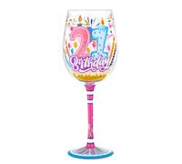 Bicchiere da vino dipinto a mano Regalo per il 21° compleanno Bicchieri artigianali personalizzati Regalo per l'amica di famiglia 15 oz.