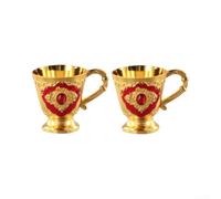 Bicchiere da vino dorato goffrato, 30 ml, design retrò, confezione da 2 | Acciaio inossidabile senza piombo, resistente alla ruggine, costruzione robusta, uso quotidiano, facile da pulire