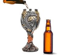 Bicchiere Da Vino Drago - Calice Medievale Con Draghi In Acciaio Inossidabile, Coppa Da Vino Artistica | Calice Da Creativo Multiuso Per Bere Quotidiano, Bicchiere Decorativo Stile Fantasy, Calic