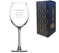 Bicchiere da vino grande da 19 once con incisione personalizzata Enoteca, personalizzabile con qualsiasi messaggio per ogni occasione, stilizzato con una varietà di caratteri, in confezione regalo