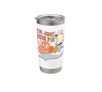 Bicchiere da vino I'm Here For Boo's Spooky Halloween Ghost Wink Bicchiere termico in acciaio inox doppia parete