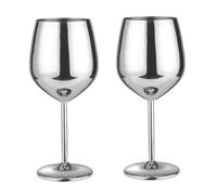 Bicchiere da vino in acciaio inossidabile Bicchieri da cocktail infrangibili Bicchiere da vino rosso in metallo 500 ml 2 pezzi, rosso